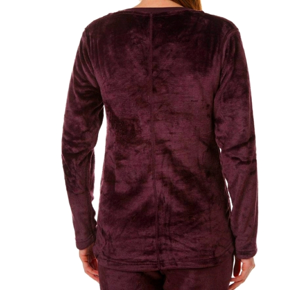 UGG Daisy Plum Fleece Plush Pullover Lounge Shirt Sweatshirt - Picture 2 of 4